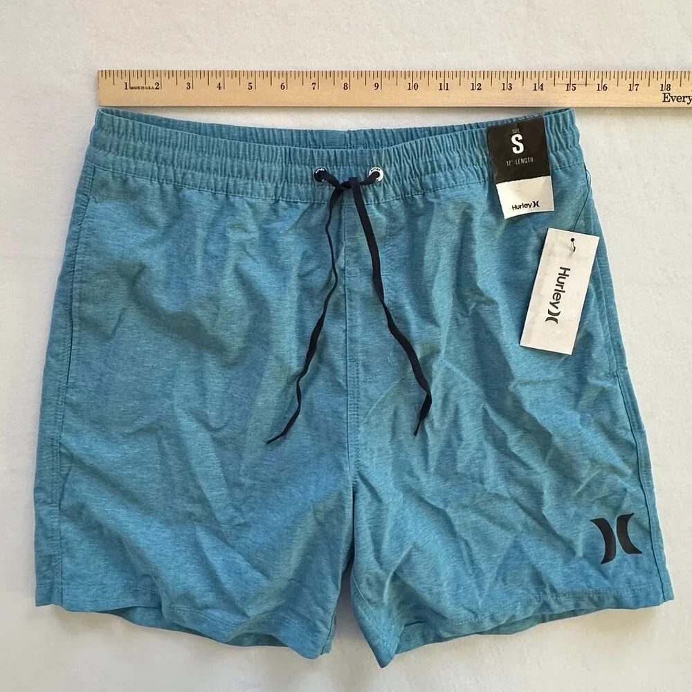 Hurley One & Only Crossdye 17" Volley Shorts Blue Mens Size S NWT - Picture 7 of 11